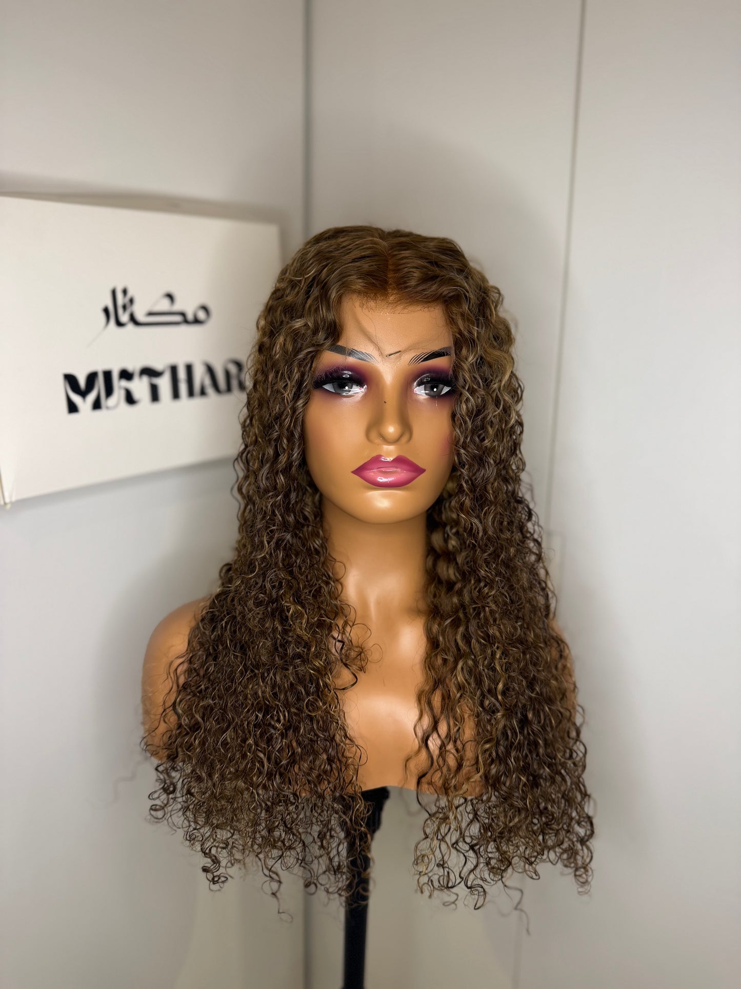 Curly Brown With Highlights 13X4